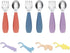 6 Pieces Toddler Utensils, 3 Toddler Forks and 3 Spoons, Silverware Set with Food Grade Silicone Handle, Children Safe Flatware, Self-Feeding Stai...