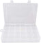 Diamond Embroidery Box Translucent Plastic Storage Organizer with 24 Mini Compartments Grids DIY Jewelry Bead Gem Container (White)...