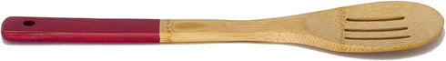 Home Basics Bamboo Cooking Utensils Set with Color Handles, 6-Piece, 2.5" x 12" x .25"...