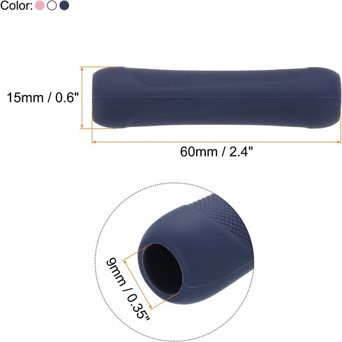 MECCANIXITY 3pcs Pen Grip Silicone Case Silicone Ergonomic Design Sleeve Holder for 1st and 2nd Generation Stylus Pens, White Blue Pink...