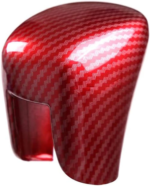 ABS Carbon Fiber Texture Car Center Control Gear Shift Knob Head Trim Cover,Gear Shift Knob Cover for Honda Civic 2022 (Red-Carbon Fber Texture)...