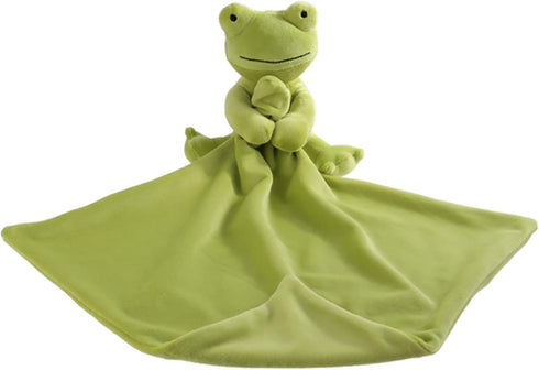 Apricot Lamb Stuffed Animals Security Blanket Green Frog Infant Nursery Character Blanket Luxury Snuggler Plush(Green Frog, 13 Inches)...