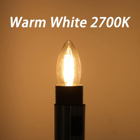 Ganiude E12 Dusk to Dawn Light Bulbs Outdoor, C35 B11 5W 60W Equivalent 500LM 2700K Warm White Photocell Sensor Filament Candelabra Bulbs, Auto ON...