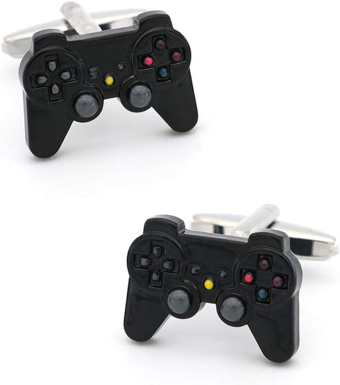 Funny GamePad Cuff Links Black Color Painting Brass Material Joystick Design Cufflinks with Gift Box...