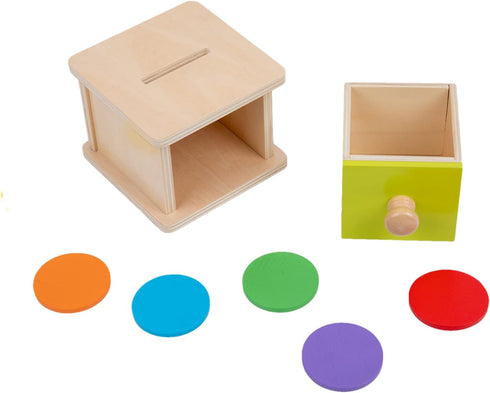 Adena Montessori Coin Box Yellow-Green Door Baby Toys for 6-12 Months 1 2 Years Old Toddlers Infant Toys...