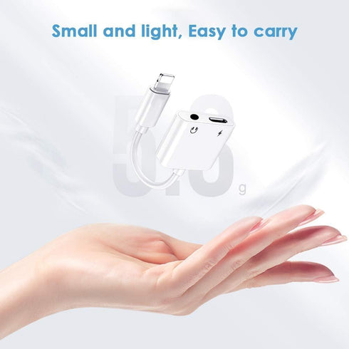 2 Pack Lightning to 3.5mm AUX Audio Charger Splitter for iPhone 14/13/12/11/XS/XR/X 8/iPad/iPod, Apple MFi Certified, 2 in 1 Headphone Adapter...