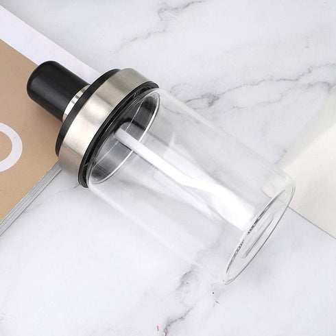 Glass Spice Jars, Transparent Seasoning Bottle Container Sugar Salt Pot with Visible Cover Spoon Kitchen Spice Bottles Spice Containers...