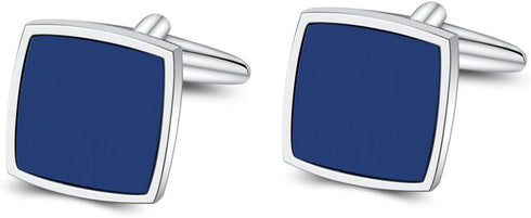Mr.Van Blue Opal Cufflinks Platinum Plated Cuff Links Set Gemstone Reiki jewelry...