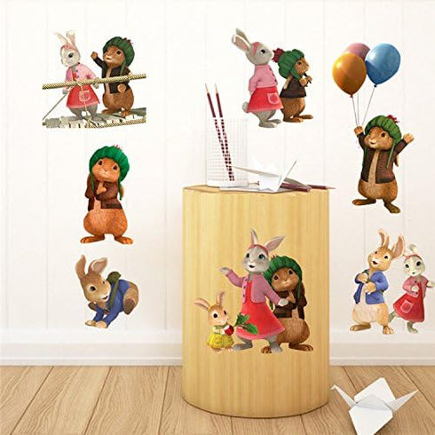 Assemble Peel and Stick Stickers Decals for Wall, Luggage and More. Rabbit...