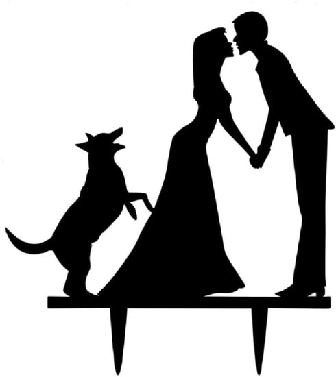 Wedding Cake Toppers With Dog Party Engagement Decoration...
