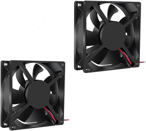 2Pcs 12V 3.14in 0.98in Fan 80mm x 80mm x 25mm Fan DC 12V 8025 Brushless Cooling Fan 80mm 25mm for Cooling PC Computer Case CPU Coolers Radiators 2...