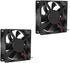 2Pcs 12V 3.14in 0.98in Fan 80mm x 80mm x 25mm Fan DC 12V 8025 Brushless Cooling Fan 80mm 25mm for Cooling PC Computer Case CPU Coolers Radiators 2...