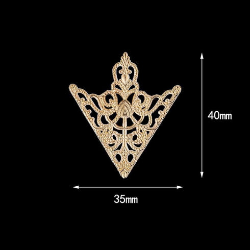 3 Pairs Retro Hollow Pattern Brooches Angle Triangle Shirt Collar Pins Brooch Buckle for Women and Girls (Gold, Silver, Antique Bronze)...