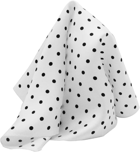 White Polka Dot Silk Pocket Square 100% Silk - Full-Sized 16"x16"...