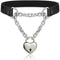 Goth Choker Necklaces for Women, Black Choker and Heart Padlock Day Collar with Key, Black PU Leather Choker Collar for Women...