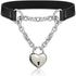 Goth Choker Necklaces for Women, Black Choker and Heart Padlock Day Collar with Key, Black PU Leather Choker Collar for Women...