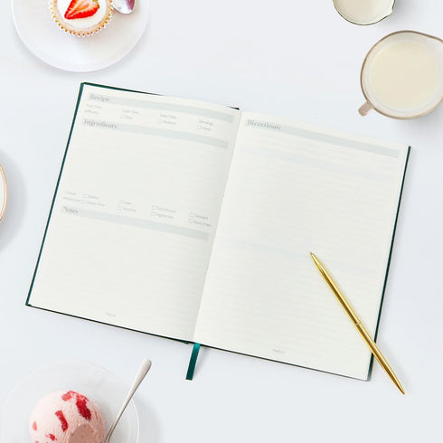 Hardcover Recipe Book Blank 7”x9.6” B5 Recipe Journal Cookbook 100GSM Thick Paper 160Pages Family Cooking 80+ Recipes Baking DIY Leather Cover Hom...