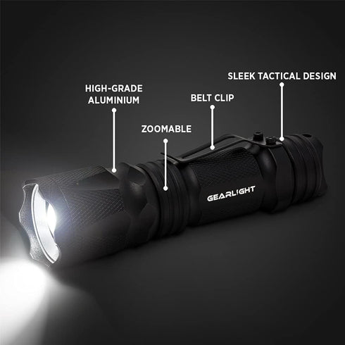 GearLight M3 Mini LED Flashlight - 2 Bright, Small Tactical Flashlights with High Lumens and Pocket Clip for Camping, Outdoor & Emergency Use ?...