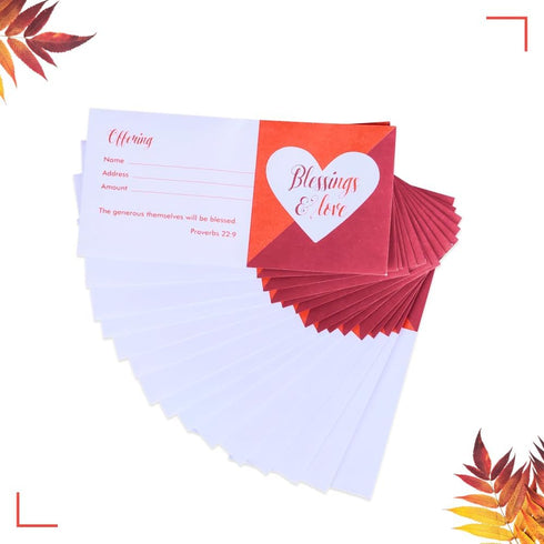 Church Offering Envelopes - Cash Envelopes For Tithes And Offering - Blessings & Love (NIV Scripture) - Pack of 100 - Swanson Christian Products...