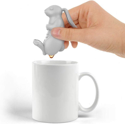 Genuine Fred, BREW BUNNY, Rabbit Reusable Silicone Tea Infuser, Gray, Fun Gift for Tea Lovers, Clever Kitchen Gadget...