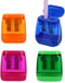 Colored Pencil Sharpener Manual, 4pcs Small Handheld Pencil Sharpeners Dual Holes with Lid for Kids Adults at Classroom School Office Home...