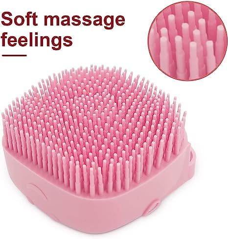 Dog Bath Brush Soft Silicone Dog Shampoo Brush | Pet Shampoo Massage Dispenser Dog Brush for Shedding Massage Dispenser Shower Brush for Short and...