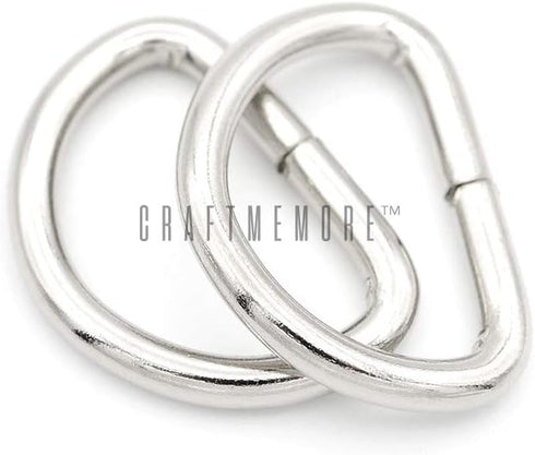 CRAFTMEMORE D-Ring Findings 5/8, 3/4 & 1 Inch Metal Non Welded D Rings for Belts Bags Lanyard Leathercraft Avail 4 Colors (3/4" x 20 Pack, Silver)...