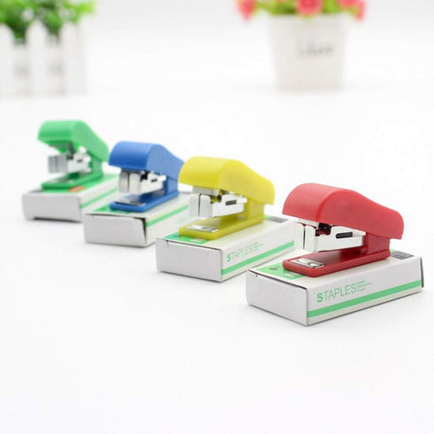 10 Set Mini Office Stapler with 10# Staples, Small Hand Stapler Portable Desktop Stapler Student Stapler...