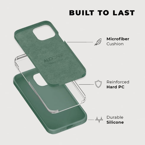 Compatible with iPhone Cover 13 Case Silicone with Screen Protector - Green...