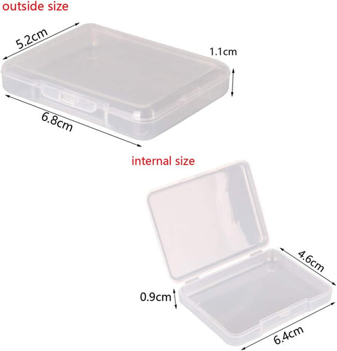 8 Pieces Mixed Sizes Rectangular Empty Mini Clear Plastic Organizer Storage Box Containers for Craft Projects...