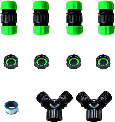 1/2" Soaker Hose and Garden Hose Fittings: Female and Male Connectors, Valves, and Straight Connectors...