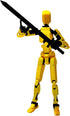 Pre-Assembly 3D Printed 5.54'' Dummy13 Action Figure, Multi-Jointed Tian13, Articulated T13 Desktop Decoration,12 in 1 Accessories, Best Birthday ...