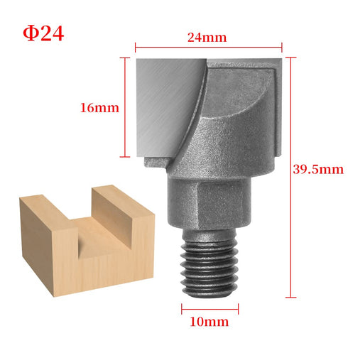 Wood Lock milling Cutter bits Shank 10MM CNC Cleaning Bottom Router Bit Woodworking Tools Two Screw Thread Lock Mortiser Milling Cutter, 1pcs, Mat...