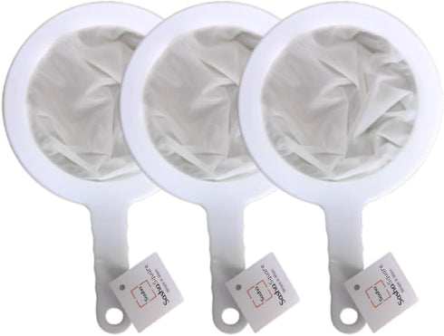 Kitchen Ultra-Fine Nylon Mesh Strainer I Plastic Sieve Filter Spoon For Soy Milk Coffee Milk Yogurt Juice Kefir coladores de cocina (Set of 3-100 ...