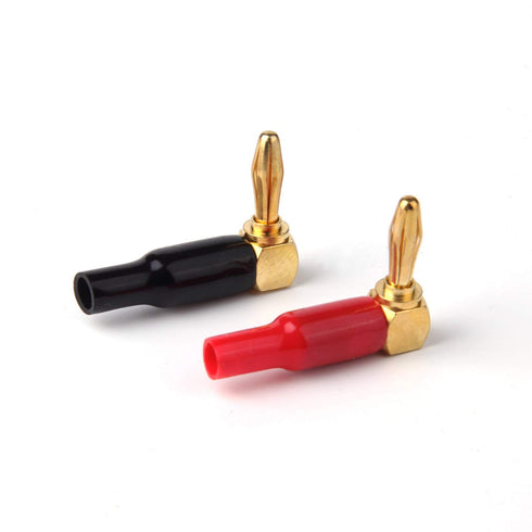 10pcs Right Angle Banana Plugs - 4mm/0.16" 90 Degree Speaker Connector (Red and Black)...