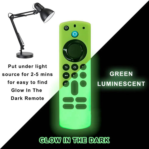Firestick Remote Cover Case Compatible with 3rd Gen 2 Pack Fire TV Stick 2021 4K Alexa Voice Remote Control Glow in The Dark Non Slip Silicone Pro...