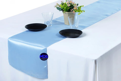 MDS 10 PCS Satin Table Runners 12 x 108 Inch Charmeuse Sateen Silk Table Runner for Indoor Outdoor Wedding Reception Birthday Graduation Party Eve...