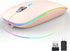 Uiosmuph LED Wireless Mouse, G12 Slim Rechargeable Silent Mouse, 2.4G Portable Optical Computer Mice with Receiver and Type C Adapter (Nude Pink)...