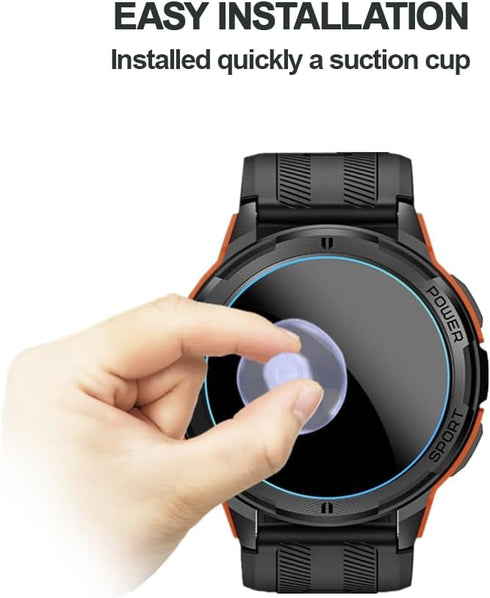 Compatible for OUKITEL BT10 Smartwatch Screen Protector,9H Tempered Glass Protective Film Compatible for OUKITEL BT10 / GAMSARO 1.43'' Smartwatch ...