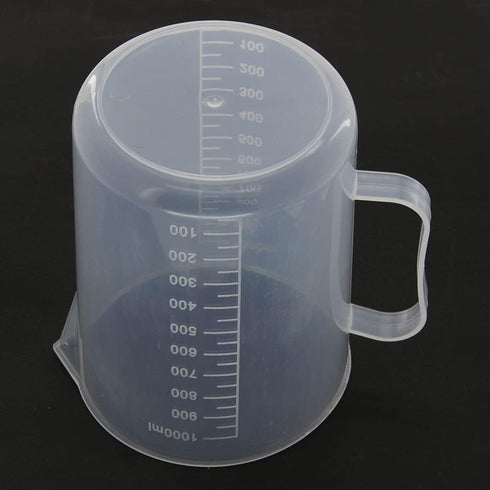 Bettomshin 1Pcs 1000ml Metric Plastic Graduated Beaker, Lab Beakers Multipurpose Mixing Cups Measuring Cup Transparent for Lab Kitchen Liquids...