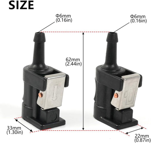 2Pcs Marine Engine Fuel Line Connector Fittings,6mm Female Male Fuel Line Connector Pipe Joint Comp Fittings Fit for Yamaha Outboard Motor Fuel Ta...