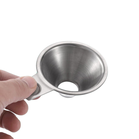 Stainless Steel Spice Funnel with Handle for Kitchen Use Filling Spice Jars, FIFO Squeeze Bottles, Spill-Free Metal Funnel for Salt Pepper Powder,...