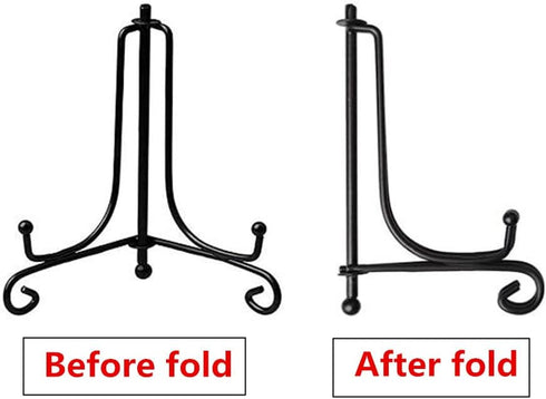 12 inch Anti-Slip Display Pictures Stand, Black Easel Picture Frame Holder Stand, Iron Plates Display Photo Holder Stand for Books, Tabletop Artwo...