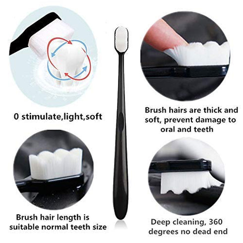 hongjin Extra Soft Toothbrush, Ultra Soft-bristled Adult Toothbrush Micro Nano 15000 Floss Bristle Good Cleaning Effect for Sensitive Teeth Oral G...