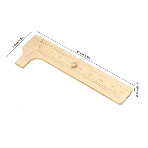 Measuring Tool Portable Solid Copper Vernier Caliper 0-80mm Caliper Ruler for Archaeology...
