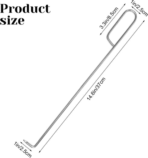 Pool Skimmer Basket Hook Tool, Swimming Pool Skimmer Basket Handle 14.6? Longer Skimmer Lid Lifting Hook Stainless Steel Skimmer Basket & Lid Remo...