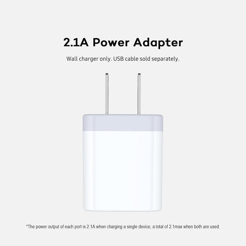 USB Wall Charger, Charger Adapter, AILKIN 2-Pack 2.1A Dual Port Quick Charger Plug Cube for iPhone 15 14 13 12 11 Pro Max 10 SE X 8 7 Plus Samsung...