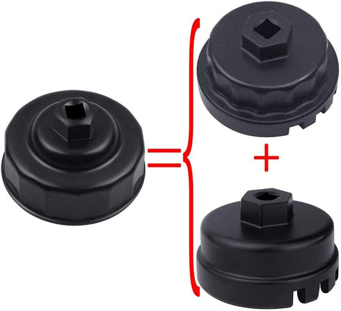 65mm 14 Flute Cup Style Oil Filter Wrench, Black, Steel...