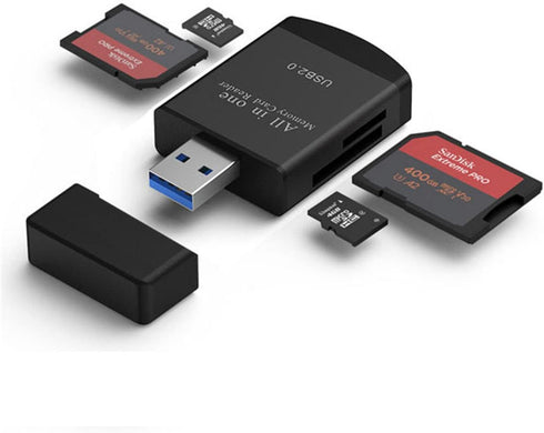 4 in 1 Card Reader USB2.0 to SD Micro SD TF MS MMC M2 Cardreader for Laptop PC Smart Card Reader SD Card Reader 4 in 1 Card Adapter (Red)...