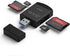 4 in 1 Card Reader USB2.0 to SD Micro SD TF MS MMC M2 Cardreader for Laptop PC Smart Card Reader SD Card Reader 4 in 1 Card Adapter (Red)...